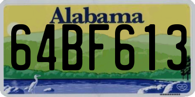 AL license plate 64BF613