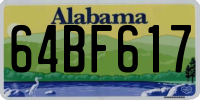 AL license plate 64BF617
