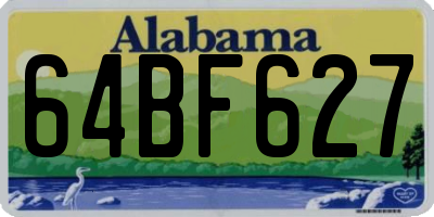AL license plate 64BF627