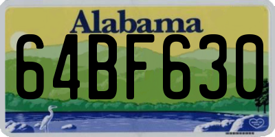 AL license plate 64BF630