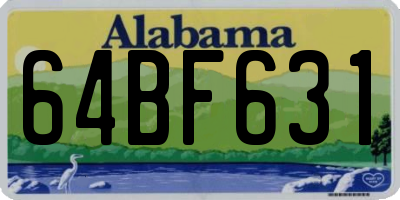 AL license plate 64BF631