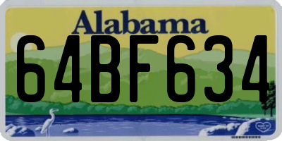 AL license plate 64BF634