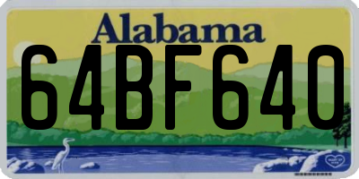 AL license plate 64BF640