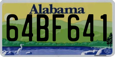 AL license plate 64BF641