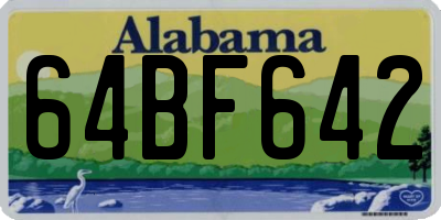 AL license plate 64BF642