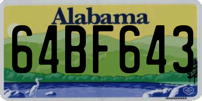 AL license plate 64BF643