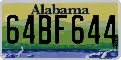 AL license plate 64BF644