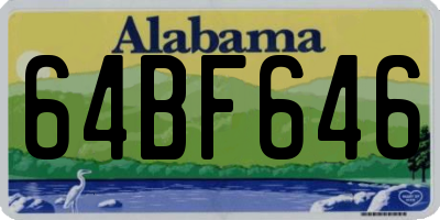 AL license plate 64BF646