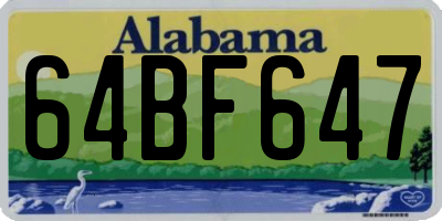 AL license plate 64BF647