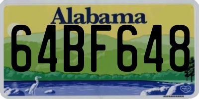 AL license plate 64BF648