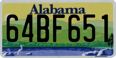 AL license plate 64BF651