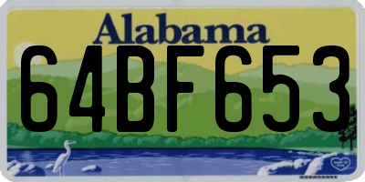 AL license plate 64BF653