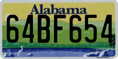 AL license plate 64BF654
