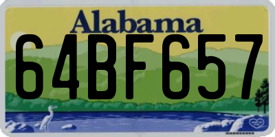 AL license plate 64BF657