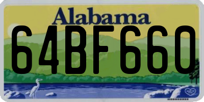 AL license plate 64BF660