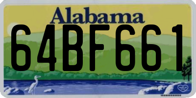 AL license plate 64BF661