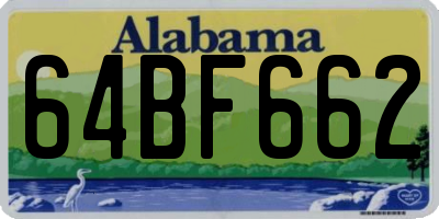 AL license plate 64BF662