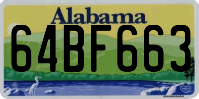 AL license plate 64BF663
