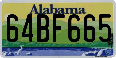 AL license plate 64BF665
