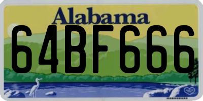 AL license plate 64BF666