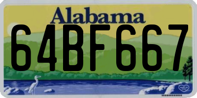 AL license plate 64BF667