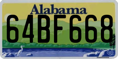 AL license plate 64BF668