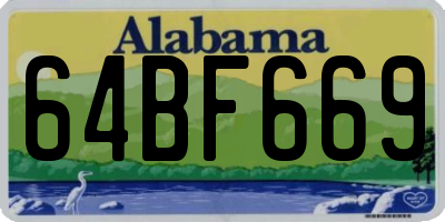 AL license plate 64BF669