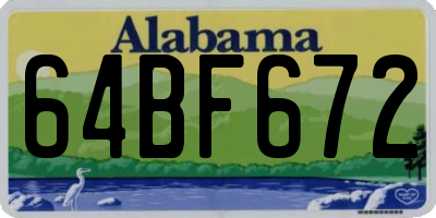 AL license plate 64BF672