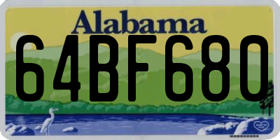 AL license plate 64BF680
