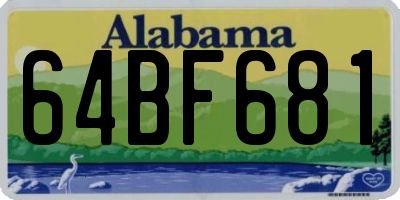 AL license plate 64BF681