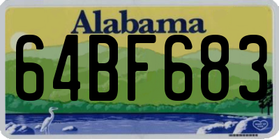 AL license plate 64BF683