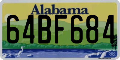 AL license plate 64BF684