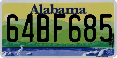 AL license plate 64BF685