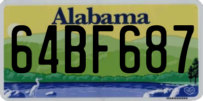 AL license plate 64BF687
