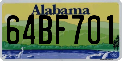 AL license plate 64BF701