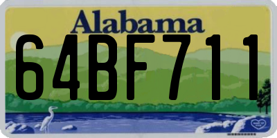 AL license plate 64BF711