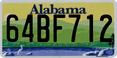 AL license plate 64BF712