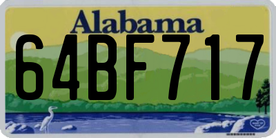 AL license plate 64BF717