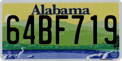 AL license plate 64BF719