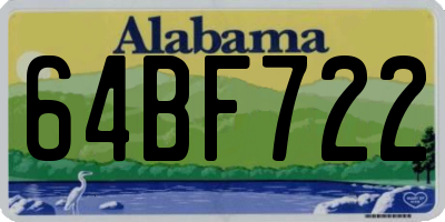 AL license plate 64BF722