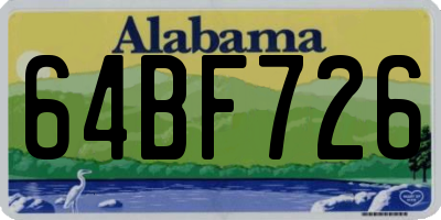 AL license plate 64BF726