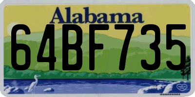 AL license plate 64BF735