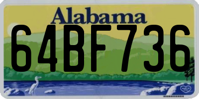 AL license plate 64BF736