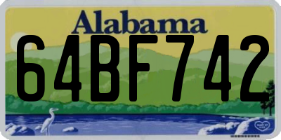 AL license plate 64BF742