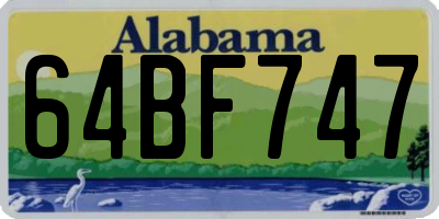 AL license plate 64BF747