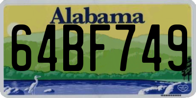 AL license plate 64BF749