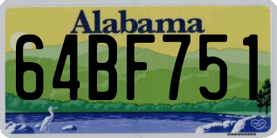 AL license plate 64BF751