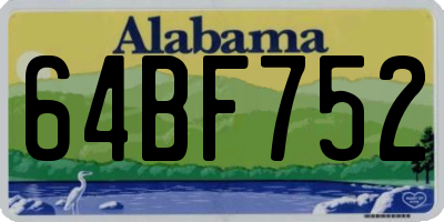 AL license plate 64BF752