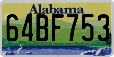 AL license plate 64BF753