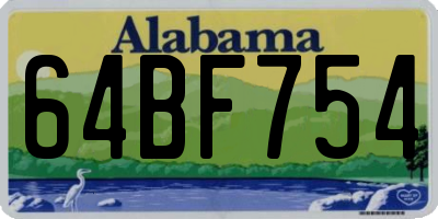 AL license plate 64BF754